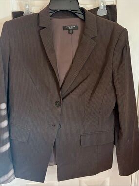 Ann Taylor Brown Pinstripe Women's Suit Blazer